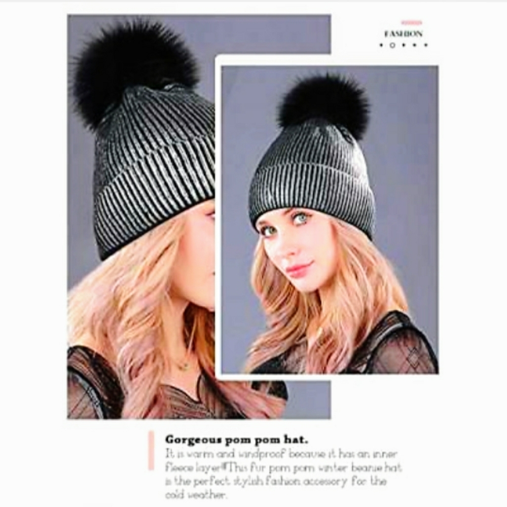 SALE!🔥HOST PICK! Metallic Knit Hat! - Picture 1 of 6